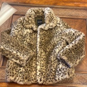 Me Jane leopard print faux fur coat